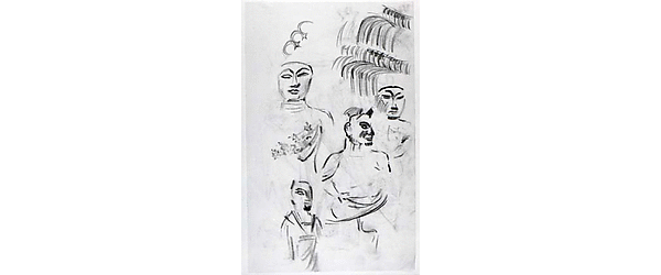 Skizze zu "Lebende Buddhas" (1923-1925)