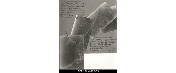 Aerofoto kaevikute liinist Bauska-Riia maanteel Franzi (Franzhof,Franči)
                    küla juures Lätis 26. 08. 1916.