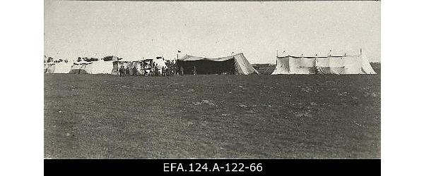 Vene 23.korpuse lennusalga telgid Ankru (Spilve) lennuväljal
                    [1917].
