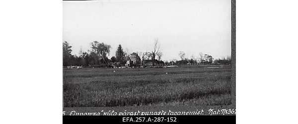 Lahingutegevuses hävinud talu [Annovka] külas [Pihkva lähedal] 1919.
                    aasta kevadel.