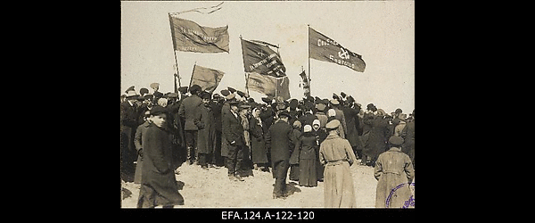 Raudteelased 1. mai miitingul Riias 1. 05. 1917.