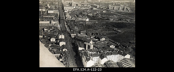 Aerofoto 1.mai demonstratsioonist Aleksandri tänaval Riias
                    1.05.1917.