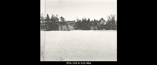 Vene 23. korpuse lennusalga telgid Riia Bikernieki lennuväljal
                    [1916].