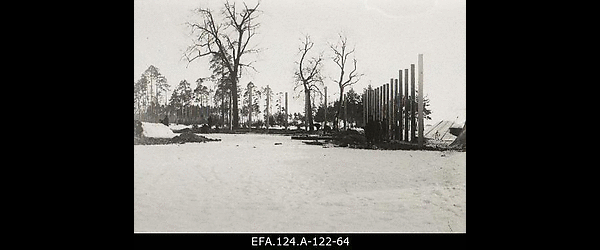 Ehitatav angaar Riia Bikernieki lennuväljal [1917].