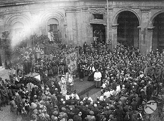 Roma Scorcio dall'alto del cortile della Sapienza in occasione della cerimonia d'inaugurazione del nuovo anno accademico