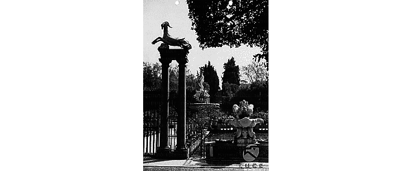 Firenze La Vasca dell'Isola all'interno dei Giardini di Boboli; sullo sfondo la fontana dell'Oceano