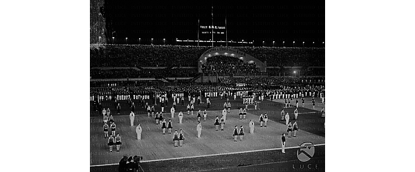 Torino Manifestazione ginnica dell'O.N.D. di Torino allo stadio Mussolini illuminato di notte